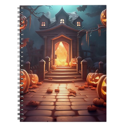Glanzende Pompoen Halloween Notitieboek (Voorkant)