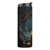 Glanzende Pompoen Halloween Thermosbeker (Gedraaid links)