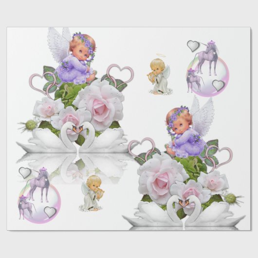 Glanzende Pony papier engel met onmiddellijke verp (Vlak)