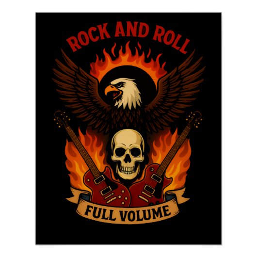 Glanzende poster Music Rock and Roll (Voorkant)