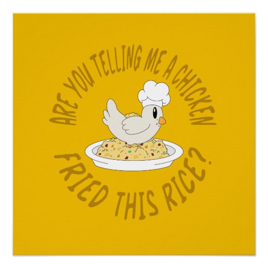 Glanzende Poster van gefrituurde kippenrijst (Voorkant)