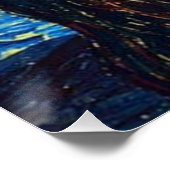 Glanzende Poster van The Starry Night Scream (Hoek)