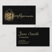 Glanzende pot met vuurvliegen met nachtsterren zwa visitekaartje (Voorkant / Achterkant)