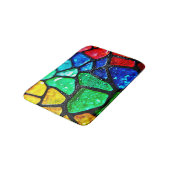 Glanzende Regenboog Glas Mozaïek Kunst Badmat (Gekanteld)
