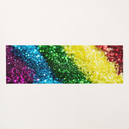 Glanzende regenboog glitter yoga mat (Achterkant (horizontaal))