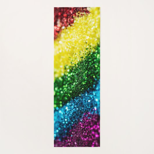 Glanzende regenboog glitter yoga mat (Achterkant)