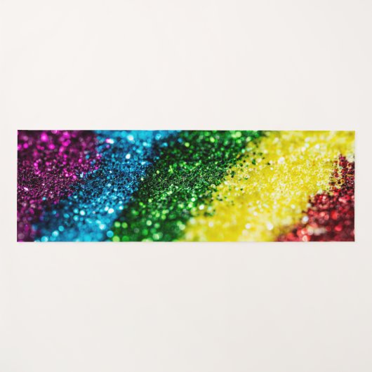 Glanzende regenboog glitter yoga mat (Voorkant (horizontaal))