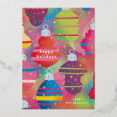 Glanzende regenboog Ornamenten Folie Uitnodiging (Voorkant)