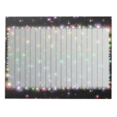 Glanzende regenboogstralen in de ruimte notitieblok (Voorkant)