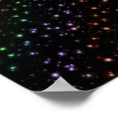 Glanzende regenboogstralen in de ruimte poster (Hoek)