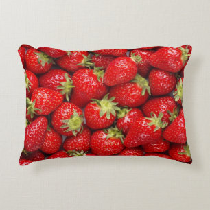 Glanzende Rode Aardbeien Decoratief Kussen