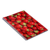 Glanzende Rode Aardbeien Notitieboek (Rechterzijde)