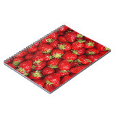 Glanzende Rode Aardbeien Notitieboek (Linkerzijde)