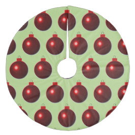 Glanzende Rode Bal Vrolijke Kerstmis Ornamenten op Fleece Kerstboom Rok
