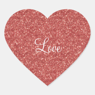 Glanzende Rode Glitter Liefde Hart Sticker