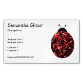 Glanzende rode glitters Lieveheersbeestje Lievehee Magnetisch Visitekaartje (Voorkant)