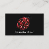 Glanzende rode glitters Lieveheersbeestje Lievehee Visitekaartje (Achterkant)