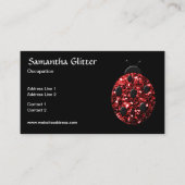 Glanzende rode glitters Lieveheersbeestje Lievehee Visitekaartje (Voorkant)