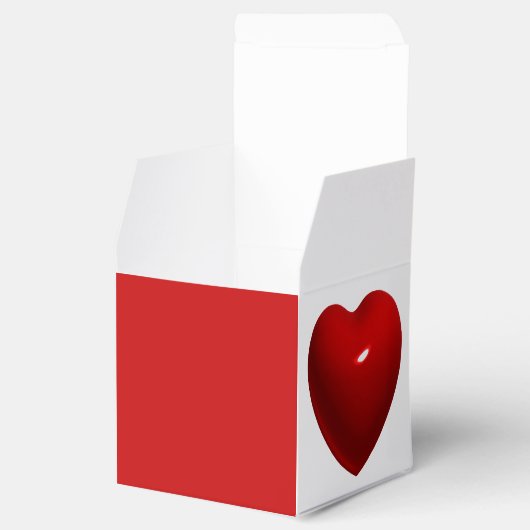 Glanzende rode hart bedankdoosjes (Geopend)
