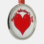 Glanzende rode hart Valentijn Metalen Ornament (Rechts)