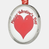 Glanzende rode hart Valentijn Metalen Ornament (Links)