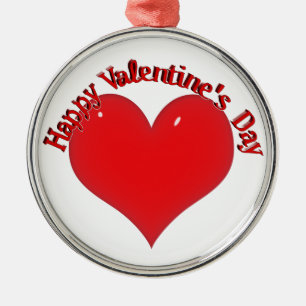 Glanzende rode hart Valentijn Metalen Ornament