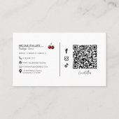 Glanzende rode kersen Retro Glam Visitekaartje (Achterkant)