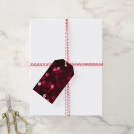 Glanzende Rode Kerstverlichting Bokeh Prettig Kers Cadeaulabel