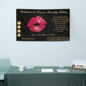 Glanzende Rode Lippen Welkom Spandoek (Beurs)
