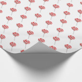 Glanzende rode lolly's ontwerppatroon cadeaupapier (Hoek)