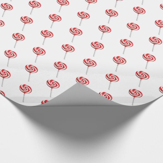 Glanzende rode lolly's ontwerppatroon cadeaupapier (Hoek)