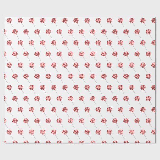 Glanzende rode lolly's ontwerppatroon cadeaupapier (Vlak)
