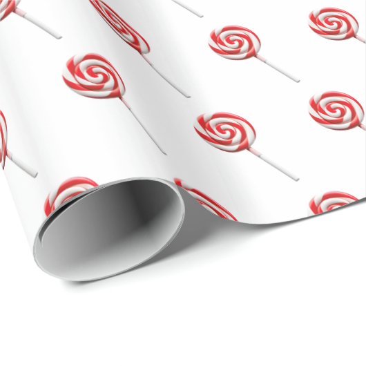 Glanzende rode lolly's ontwerppatroon cadeaupapier (Rol Hoek)