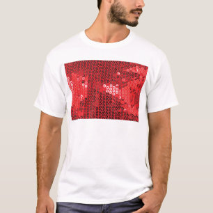 glanzende rode sequenties t-shirt
