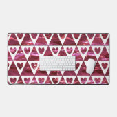 GLANZENDE RODE VALENTIJN HARTEN & DRIEHOEKEN BUREAUMAT (Keyboard & Muis)
