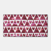 GLANZENDE RODE VALENTIJN HARTEN & DRIEHOEKEN BUREAUMAT (Voorkant)