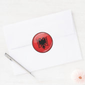 Glanzende ronde Albanese vlag Sticker (Envelop)