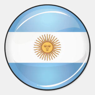 Glanzende ronde Argentinië vlag Ronde Sticker
