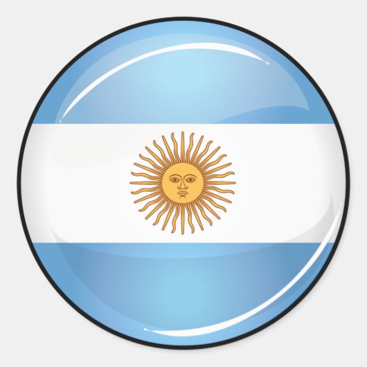 Glanzende ronde Argentinië vlag Sticker (Voorkant)