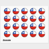 Glanzende ronde Chileense vlag Ronde Sticker (Vel)