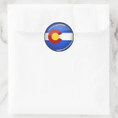 Glanzende ronde Colorado vlag Ronde Sticker (Tas)