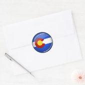 Glanzende ronde Colorado vlag Ronde Sticker (Envelop)