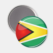 Glanzende ronde Guyanese vlag Magneet (Voorkant / Achterkant)