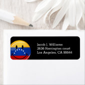 Glanzende ronde lachende Venezolaanse vlag Etiket (Insitu)