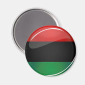 Glanzende ronde pan-Afrikaanse vlag Magneet (Voorkant / Achterkant)