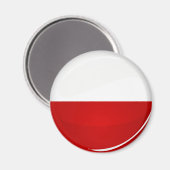 Glanzende ronde Poolse vlag Magneet (Voorkant / Achterkant)