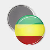 Glanzende ronde Rasta vlag Magneet (Voorkant / Achterkant)