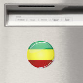 Glanzende ronde Rasta vlag Magneet (Insitu (Vaatwasser))