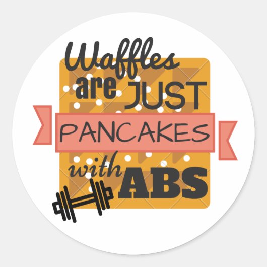Glanzende ronde Sticker - Workout Waffles (Voorkant)