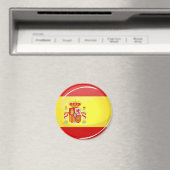 Glanzende ronde vlag van Spanje Magneet (Insitu (Vaatwasser))